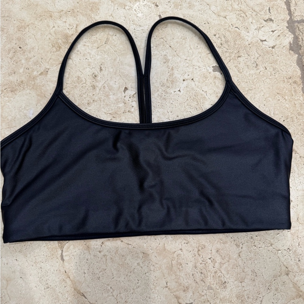 All Access Shiny Black Sports Bra